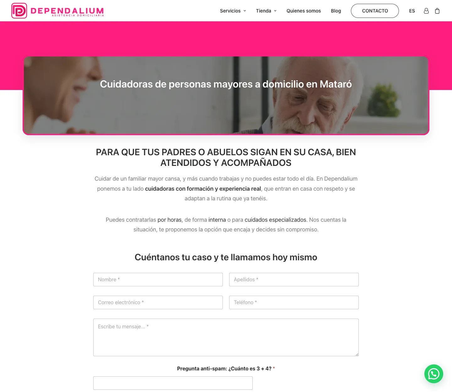 Web de Dependalium creada por Creaar