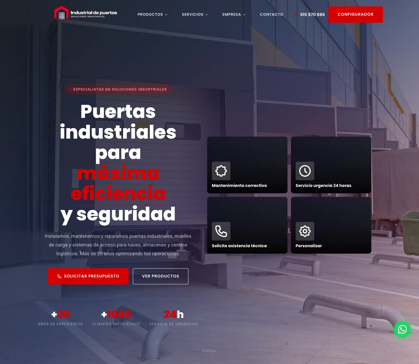 Web de Industrial de Puertas creada por Creaar