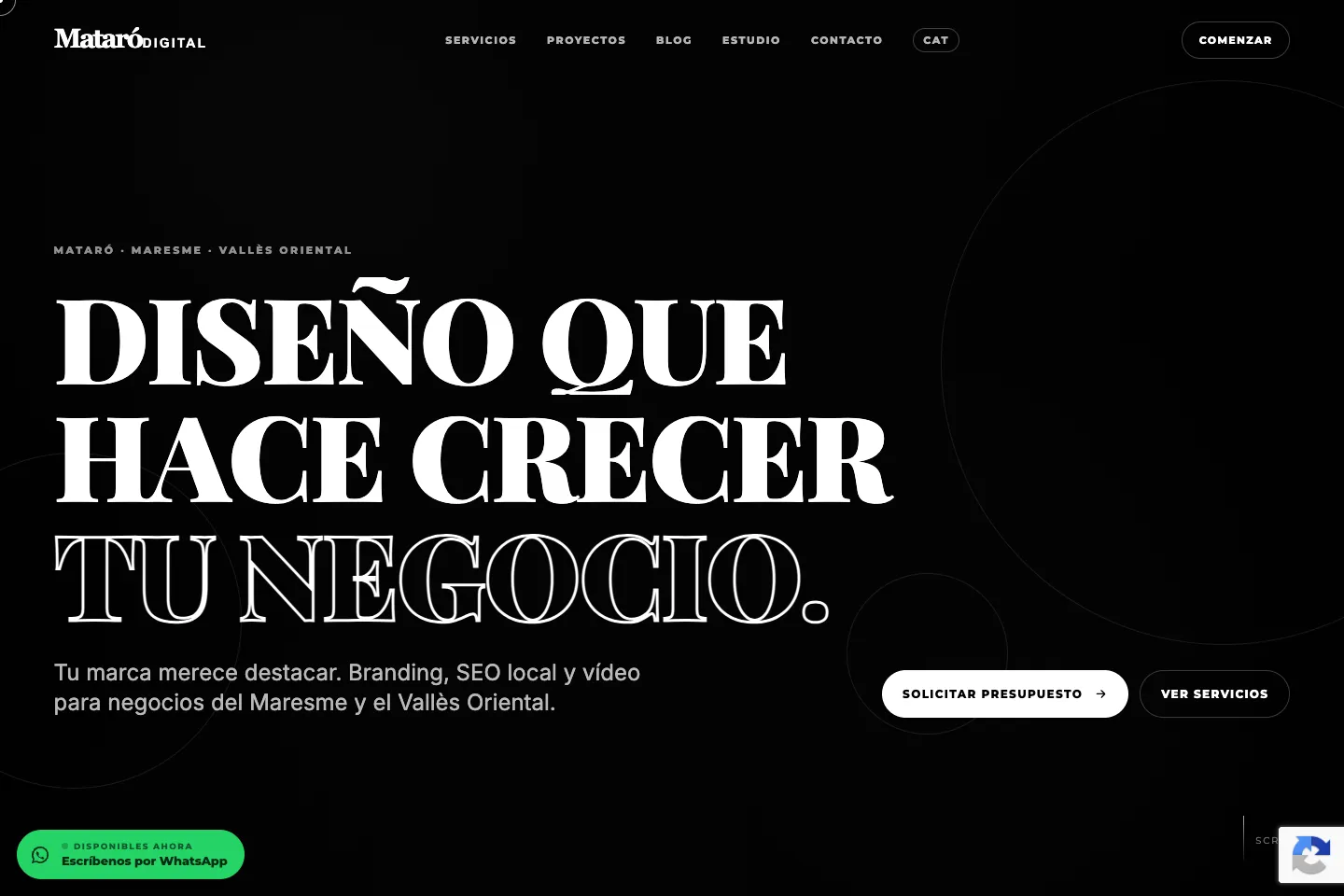 Portada de la web de Mataró Digital, desarrollada por Creaar