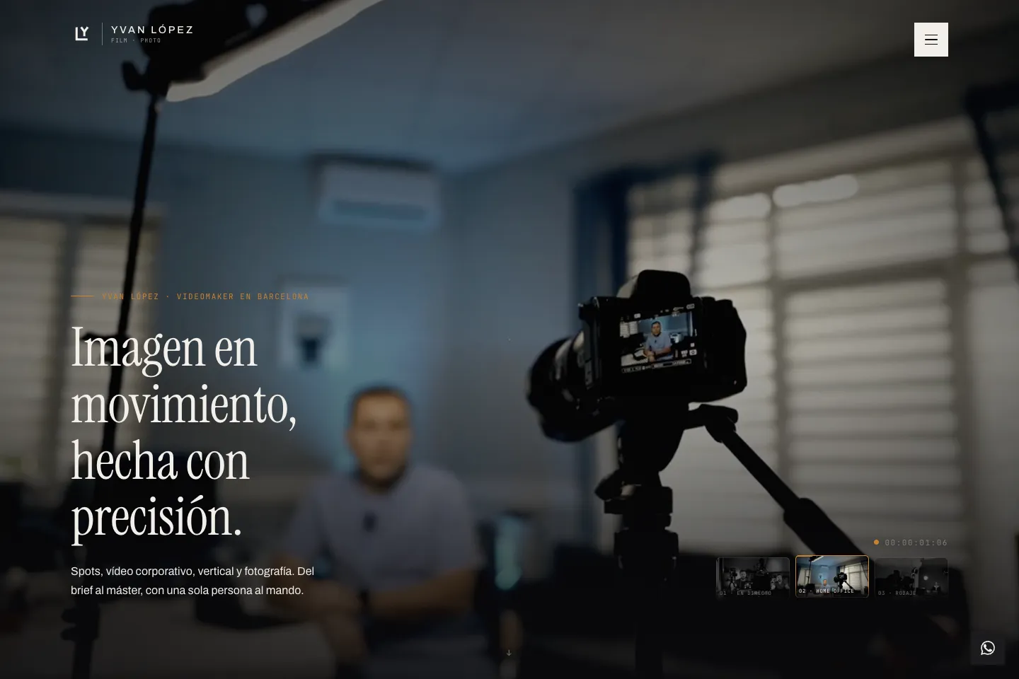 Portada de la web de Yvan López, desarrollada por Creaar